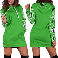 Front and Back Lime Green Bandana Hoodie Dress