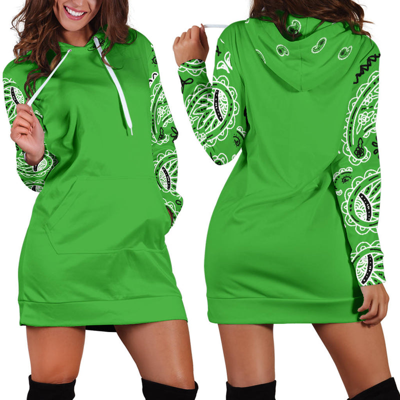 Lime Green Bandana Hoodie Dress | The Bandana Blanket Company Lime Green Bandana Hoodie Dress | The Bandana Blanket Company