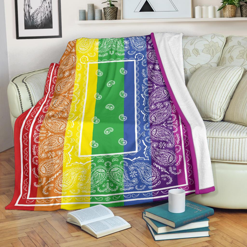 Rainbow Bandana Fleece Throw