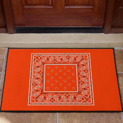 orange bandana door mats