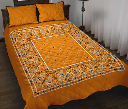 Quilt Set -Citrus Orange Bandana Quilt w/Shams