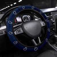 blue paisley car steering wheel cover