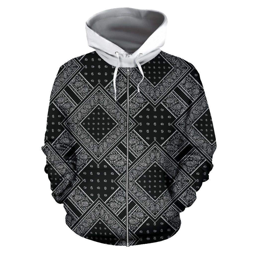 Zipper black hoodie
