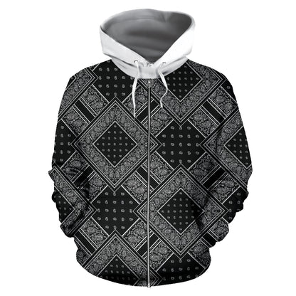 Zipper black hoodie