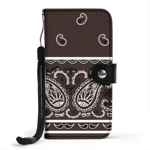 Brown bandana print phone case wallets