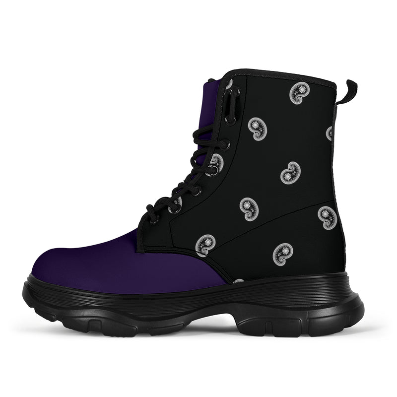 Royal Purple Bandana Chunky Boots
