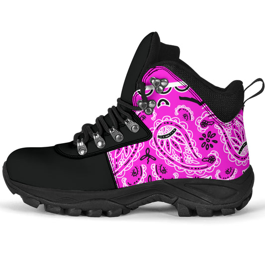 Abruptly Pink Bandana Alpine Boots