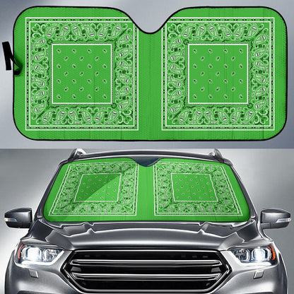 lime green bandannas auto window shade