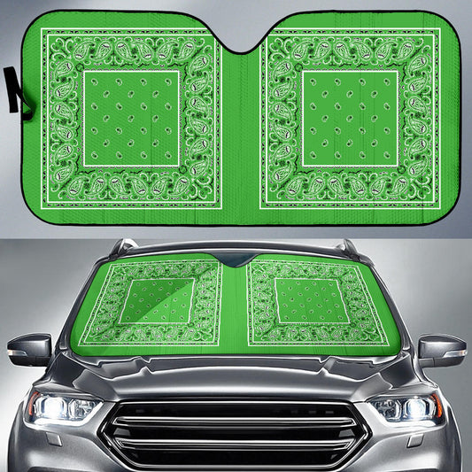 lime green bandannas auto window shade