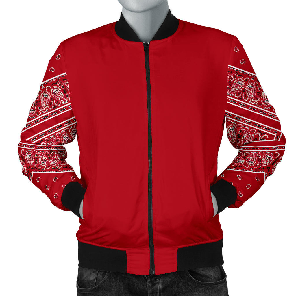 red bandana print jacket