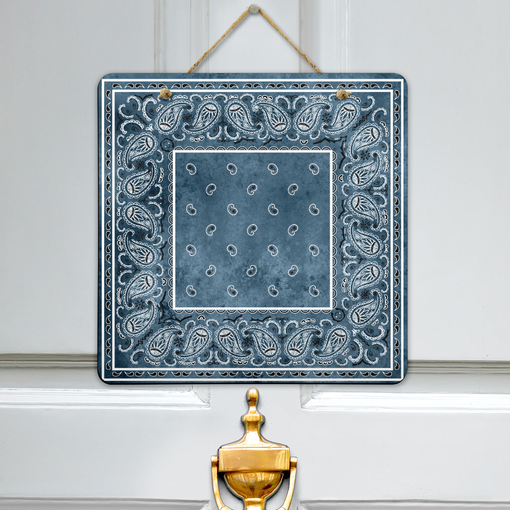 Denim Blue Bandana Door Signs