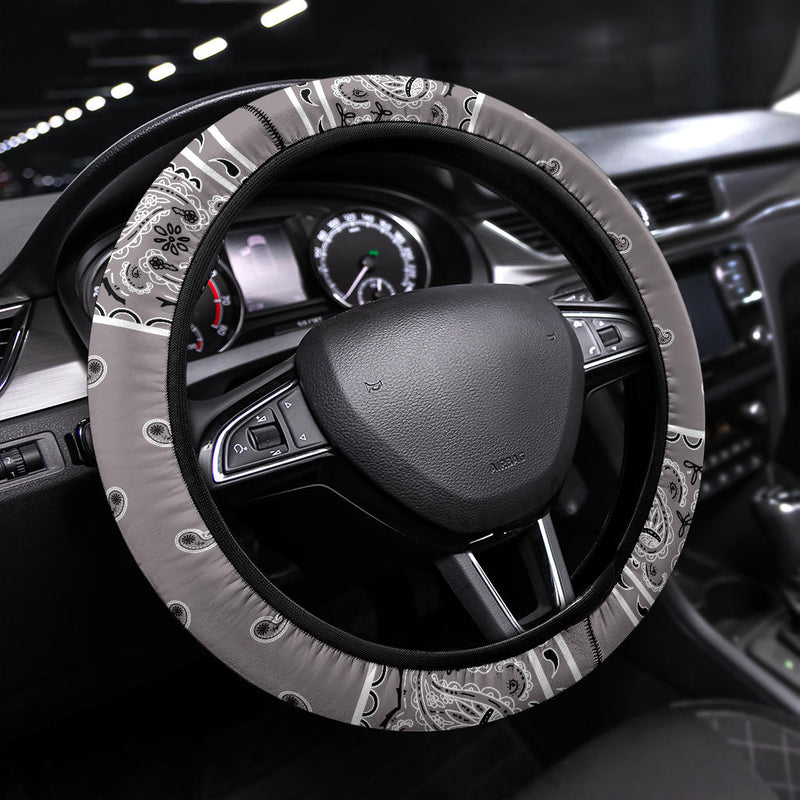 gray bandana steering wheel cover