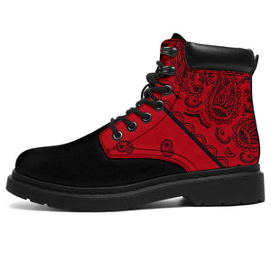 red and black hiking boots for men