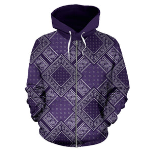 purple bandana zip hoodie