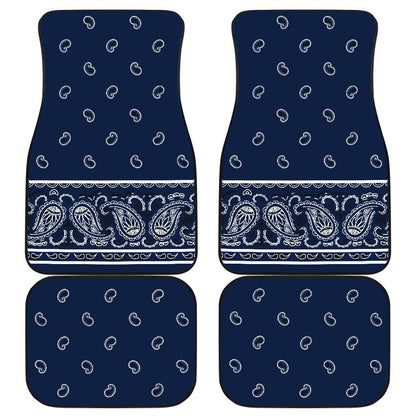Quad Navy Bandana Car Floor Mats - Fancy