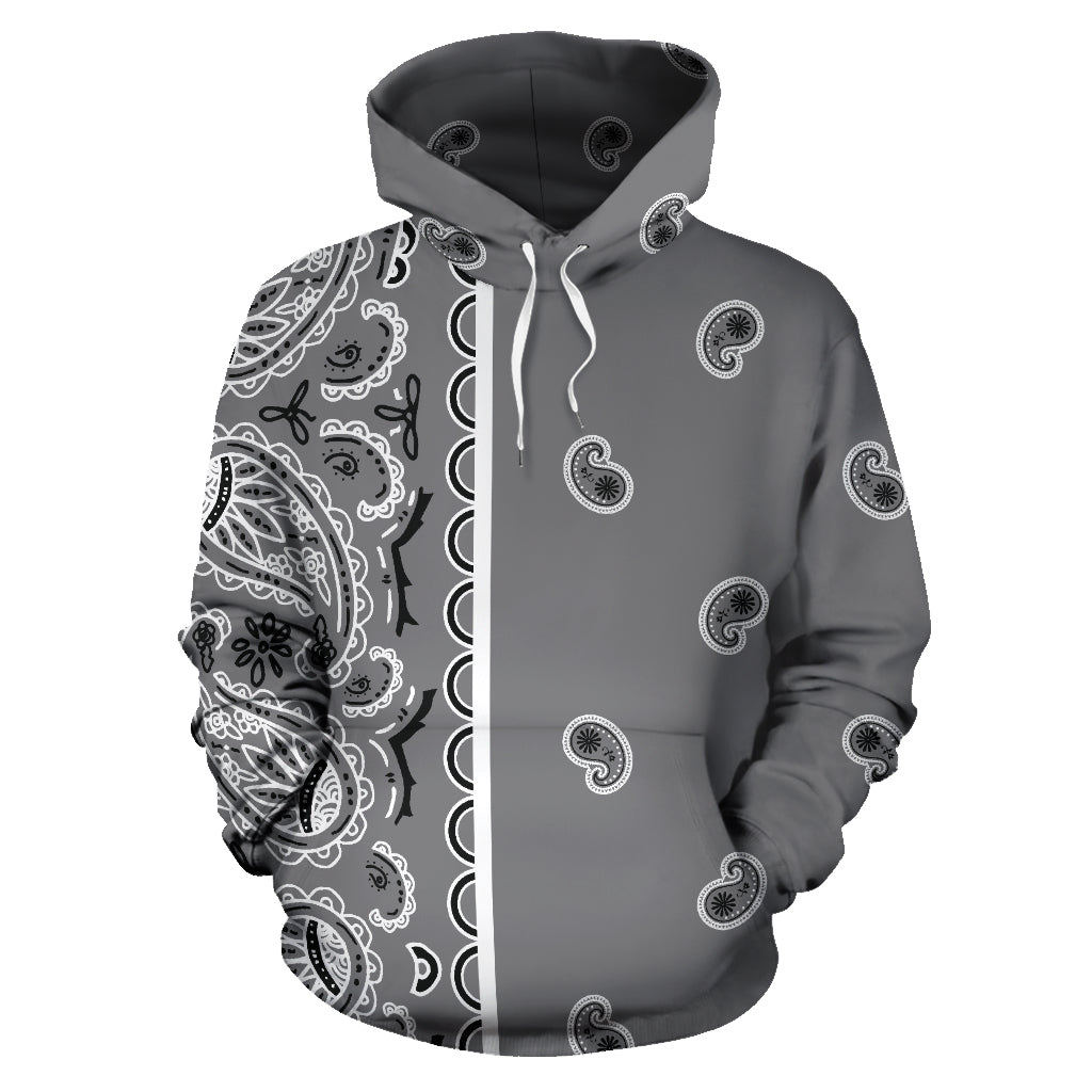 gray bandana hoodie front view