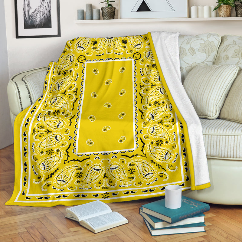 Yellow Bandana Throw Blanket