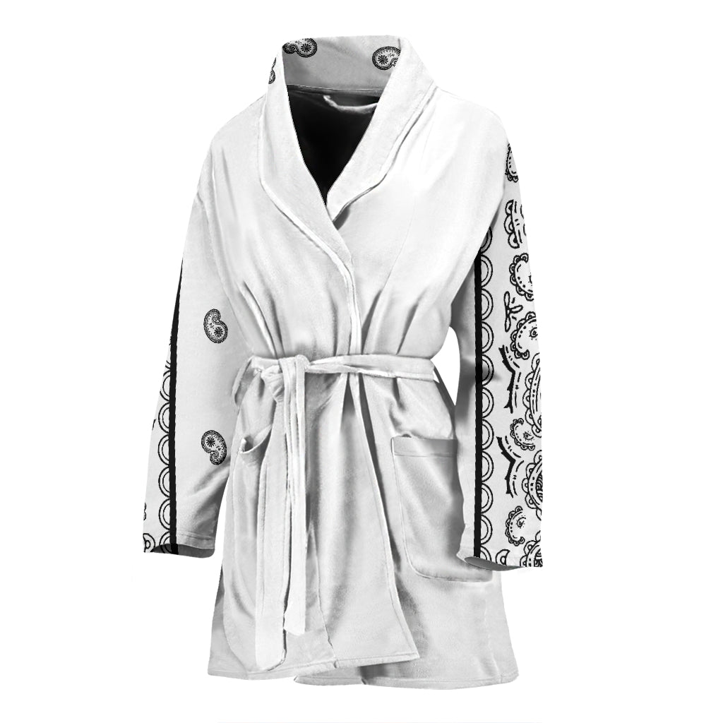 bandana print white bathrobe