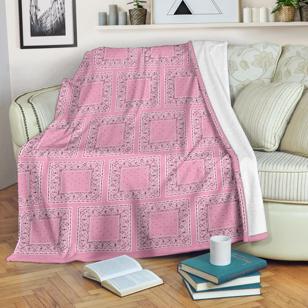 Pink Bandana Patch Throw Blanket