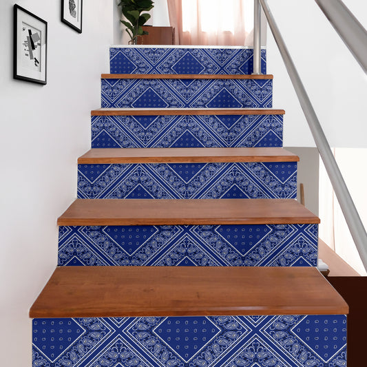 blue bandana decor stairway stickers