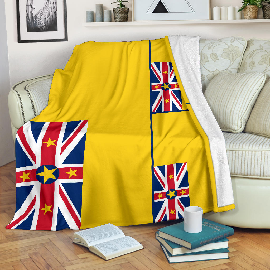 Niue Flag Fleece Throw Blanket