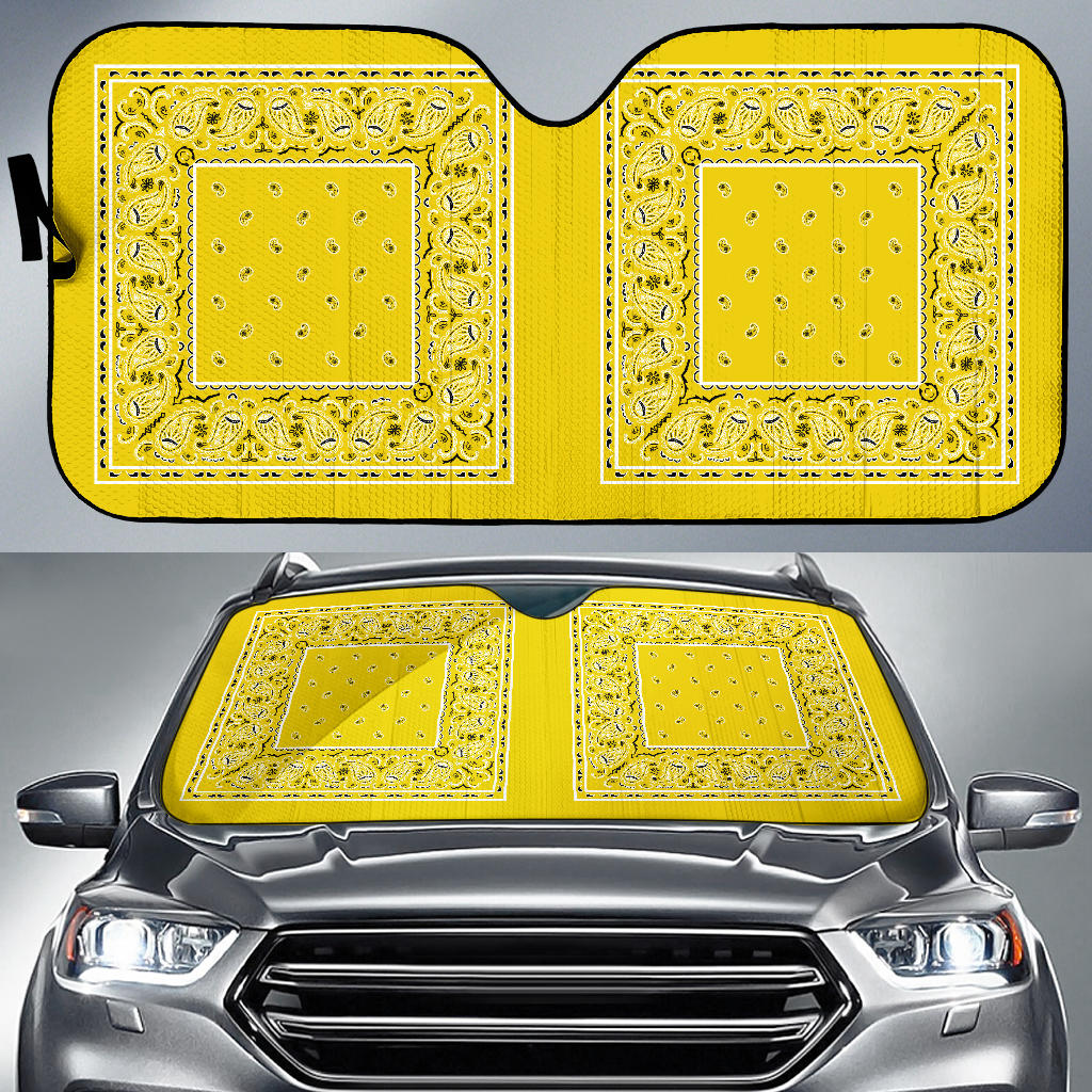 yellow bandanas hot rod window shade