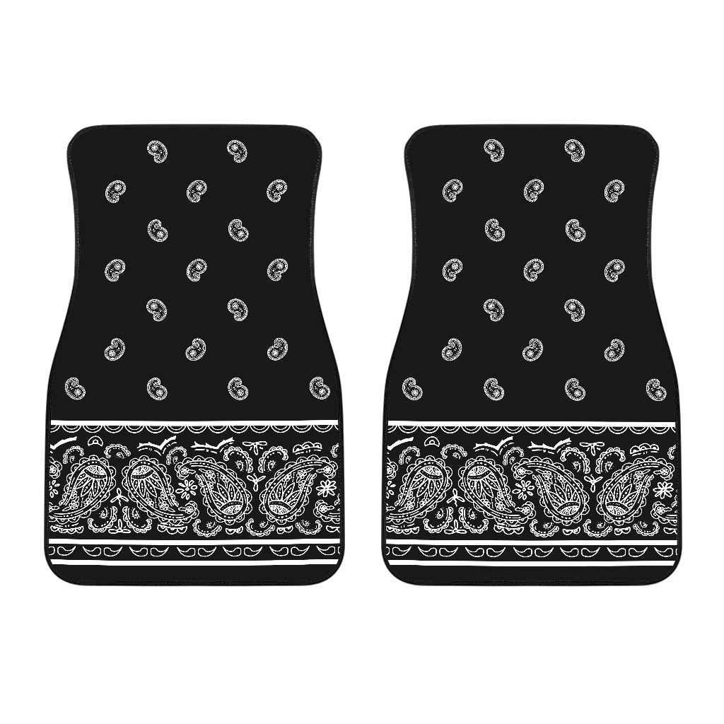 Dual Black Bandana Car Mat - Fancy