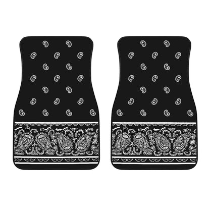 Dual Black Bandana Car Mat - Fancy