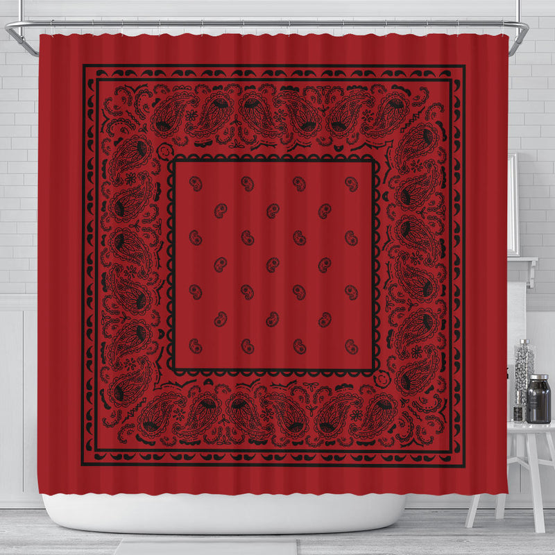 Red and Black Bandana Shower Curtain