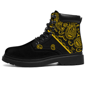 black and gold men's hiking boots