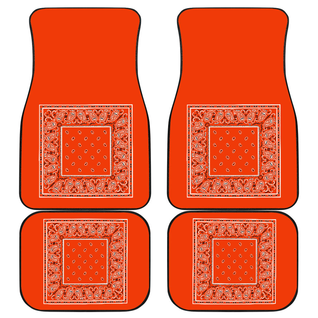 Quad Perfect Orange Bandana Car Mats - Minimal