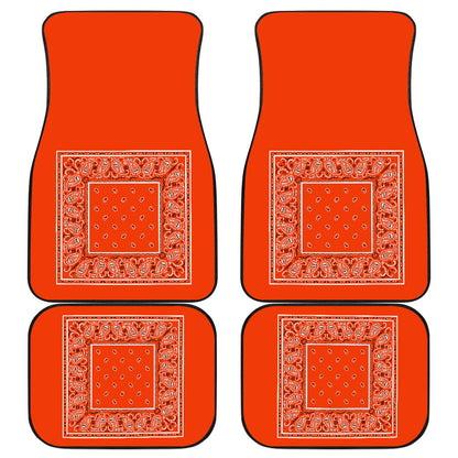 Quad Perfect Orange Bandana Car Mats - Minimal