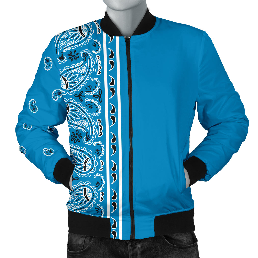 mens bandana bomber jacket
