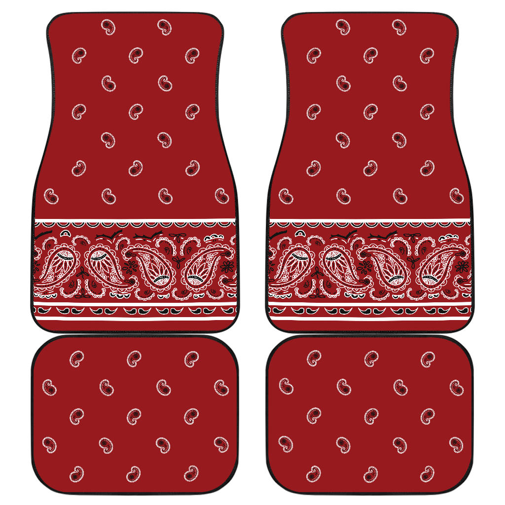 Quad Classic Red Bandana Car Mats - Fancy