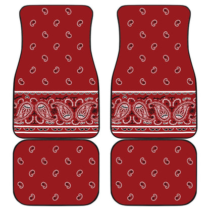 Quad Classic Red Bandana Car Mats - Fancy