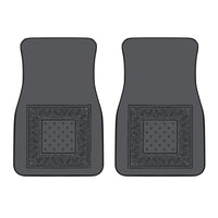 Dual Gray and Black Bandana Car Mats - Minimal