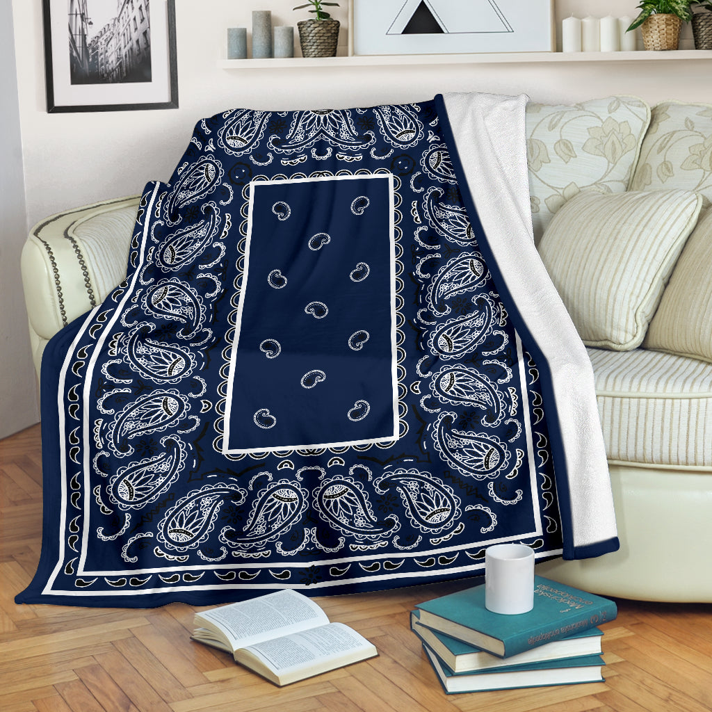 Royal Blue Bandana Throw Blanket