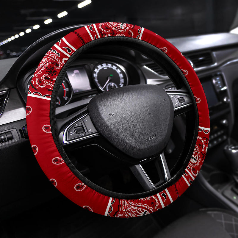 red bandana car steering wheel cover