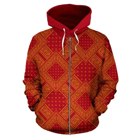 red and gold bandana jacket
