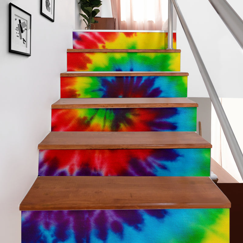 tie dye swirl stair stickers