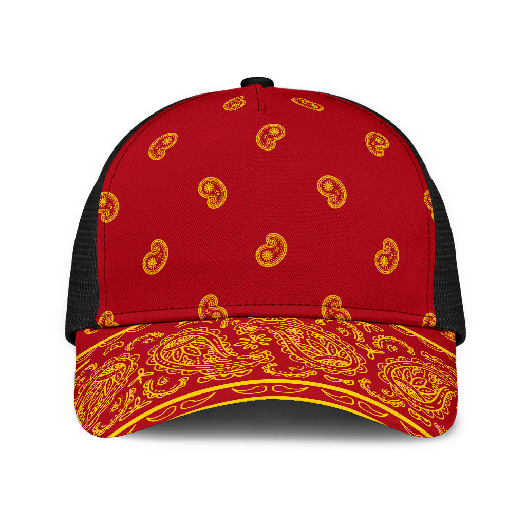 Red and Gold Bandana Overload Mesh Back Cap