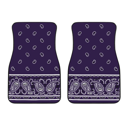 Dual Royal Purple Bandana Car Mats - Fancy