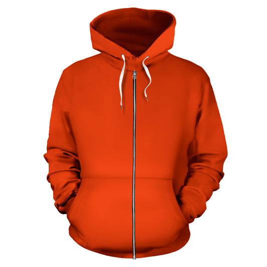 orange bandana zip hoodie front view