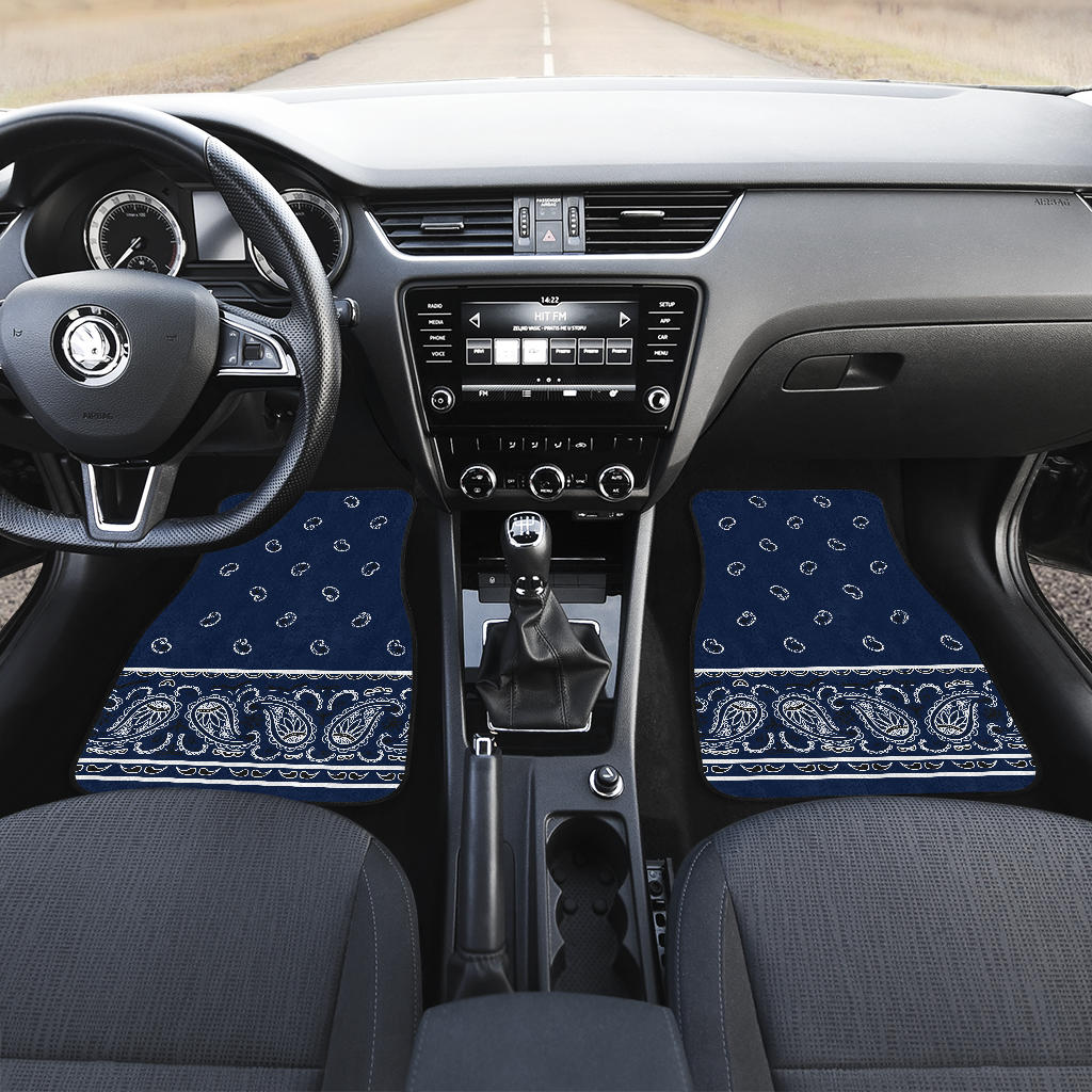 blue bandana lowrider floor mats