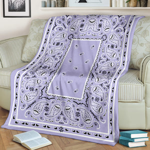 Lavender Bandana Fleece Throw Blanket
