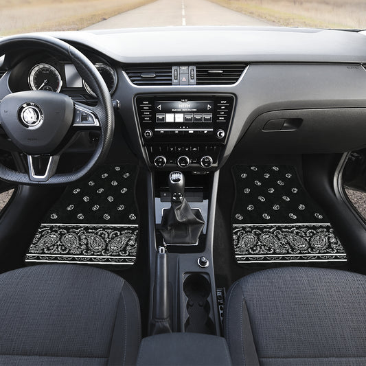 black bandana auto floor mats