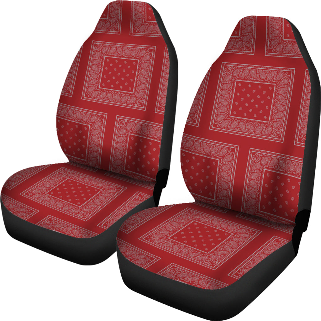 Red and gray car seat cover
