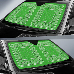 Lime Green Bandana Car Window Shade