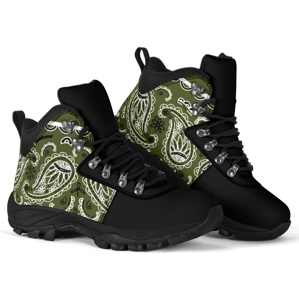Army Green Bandana Alpine Boots