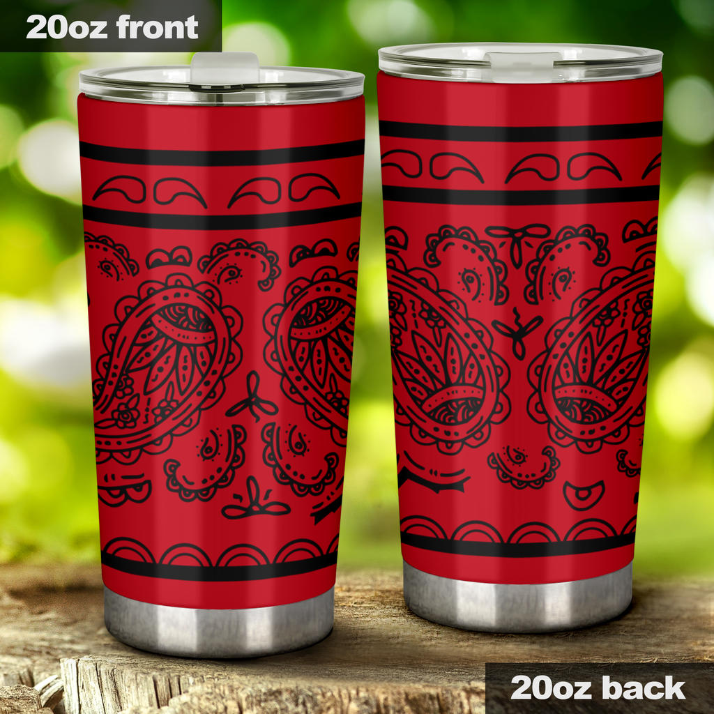 red bandana drinkware